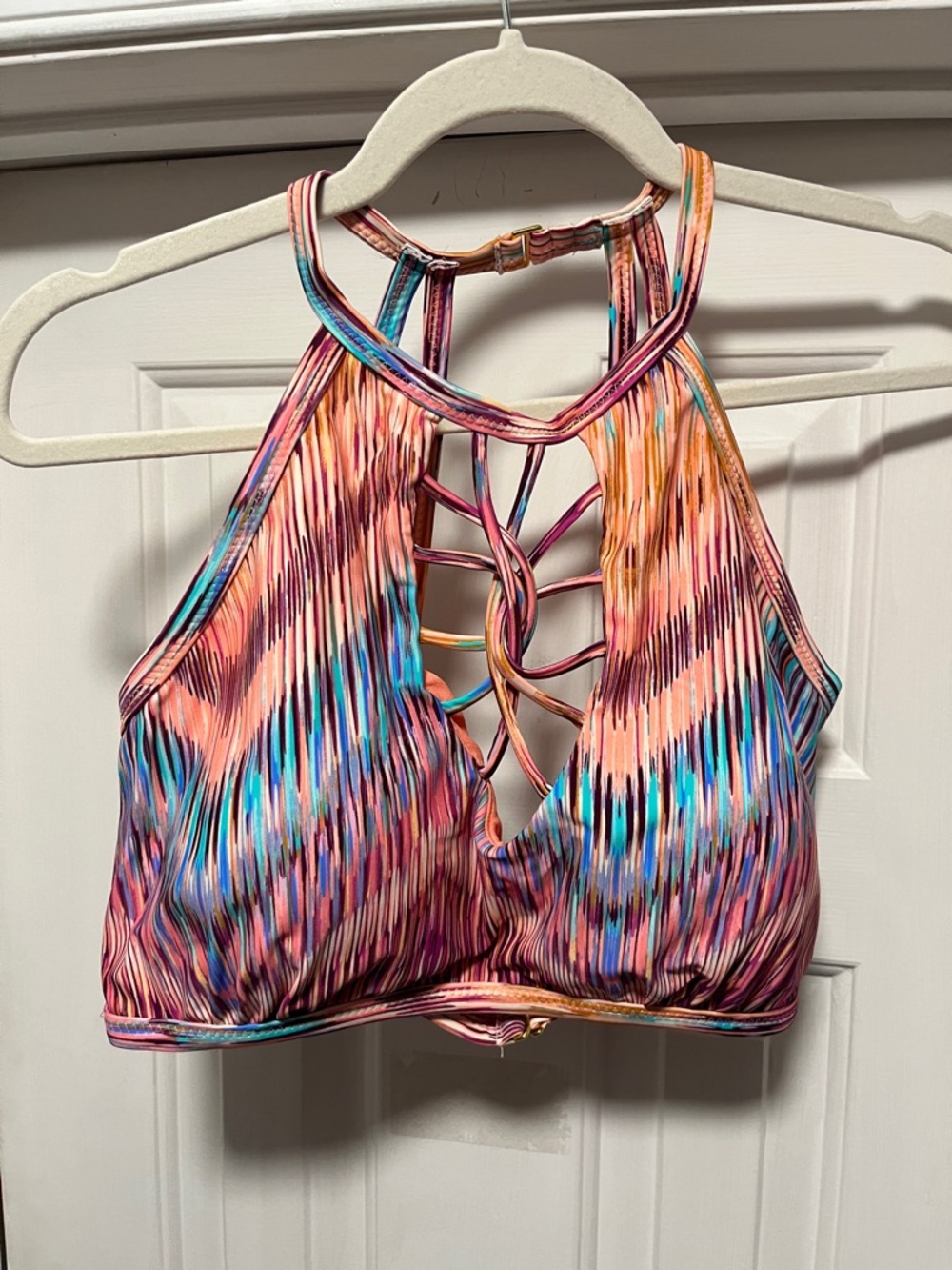Raisins Multicolor Strappy Halter Bikini Top